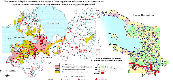 карта радон санкт петербург