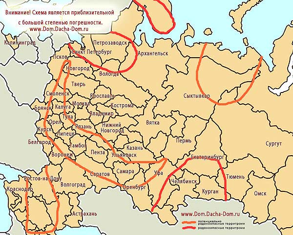 карта россия радон
