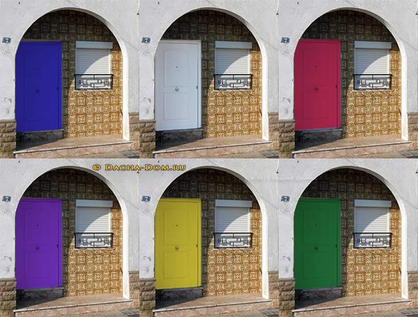 разноцветные входные двери